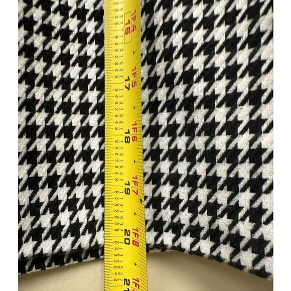 Black White Houndstooth Pocket Front Pencil Mini Skirt Size Large Clueless - Picture 9 of 10